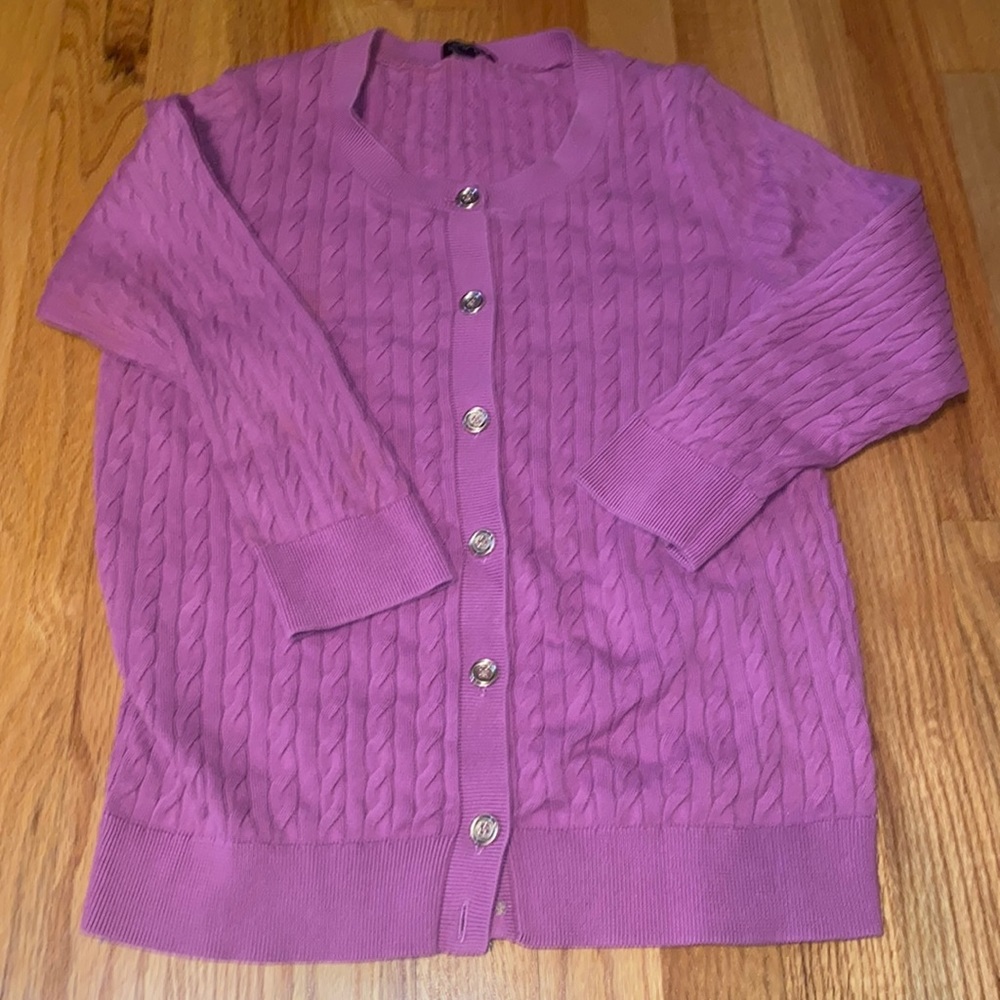 Gorgeous Talbot cable knit button up sweater